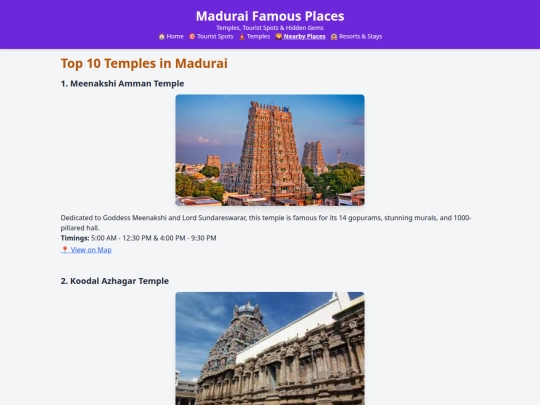 madurai famous places/temples-of-madurai screenshot