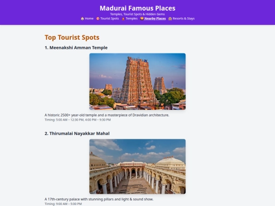 madurai famous places/tourist-attractions screenshot