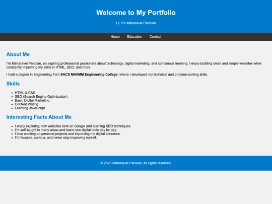 my new website screenshot