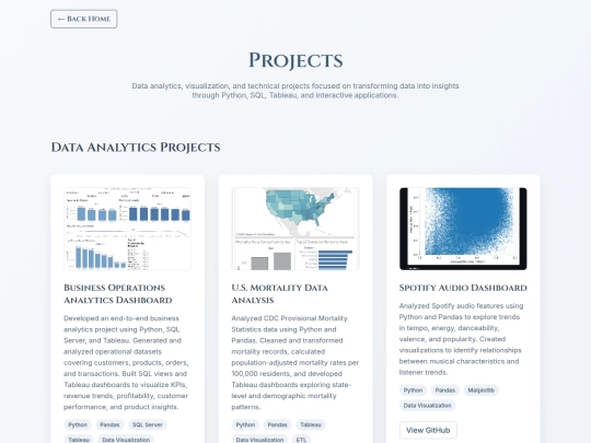 projects screenshot