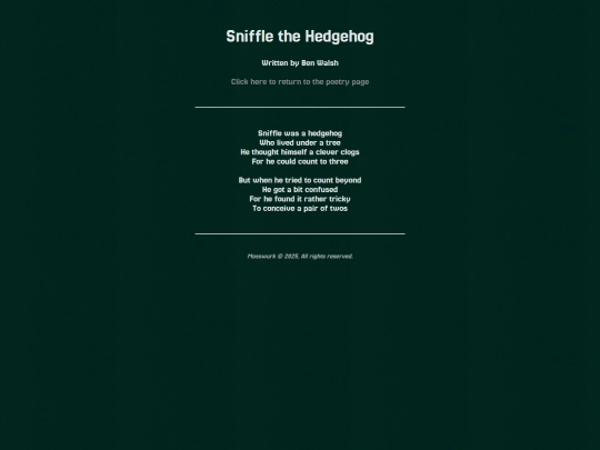 poems/hedgehog screenshot