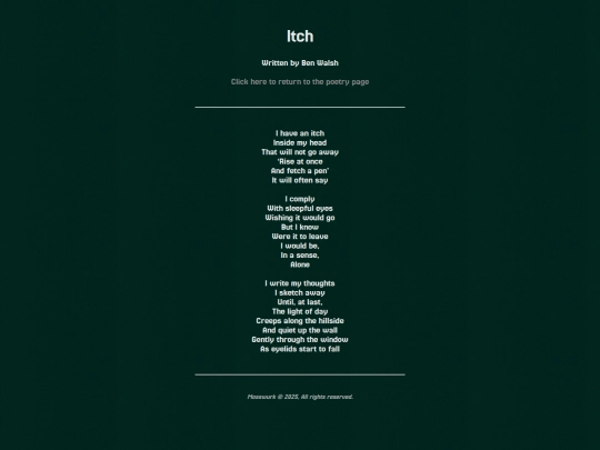 poems/itch screenshot