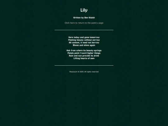 poems/lily screenshot