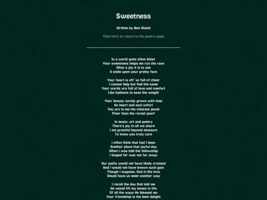 poems/sweetness screenshot