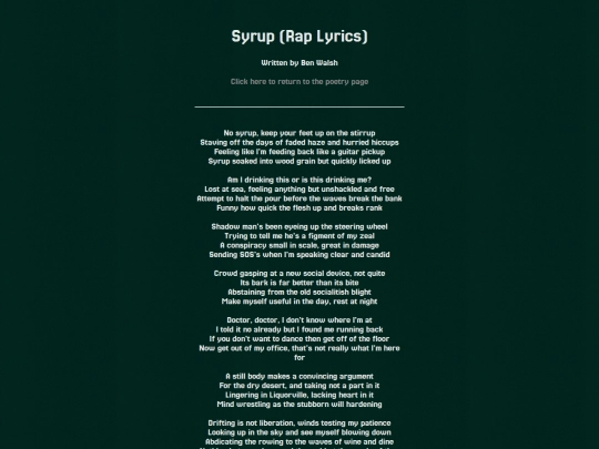 poems/syrup screenshot