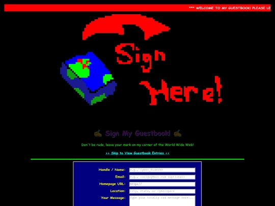 Guestbook screenshot