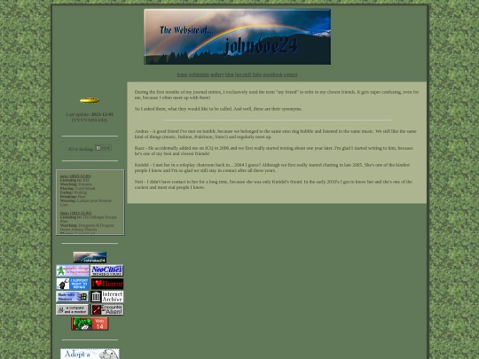 page/blog/friends screenshot