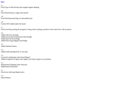 Chess/versionHist screenshot