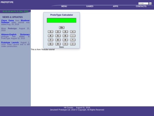 apps/basiccalc screenshot