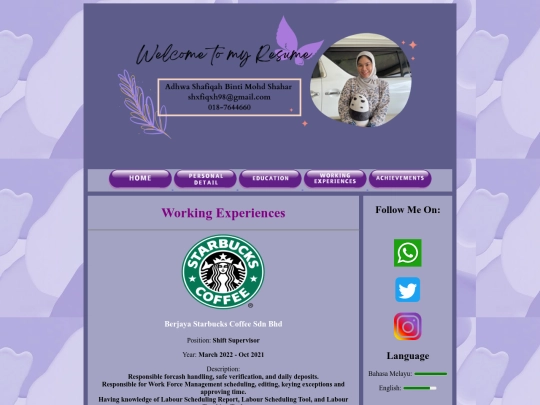 workingexperiences screenshot