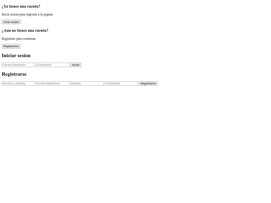 Login y registro screenshot