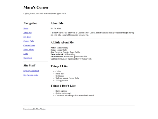 pages/about screenshot