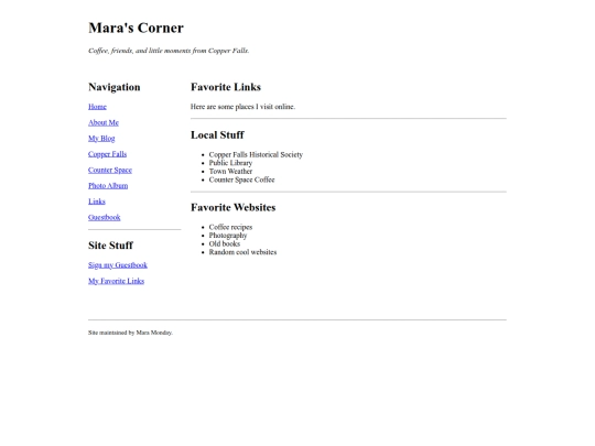 pages/links screenshot
