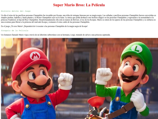 La Web de Mario Bros screenshot