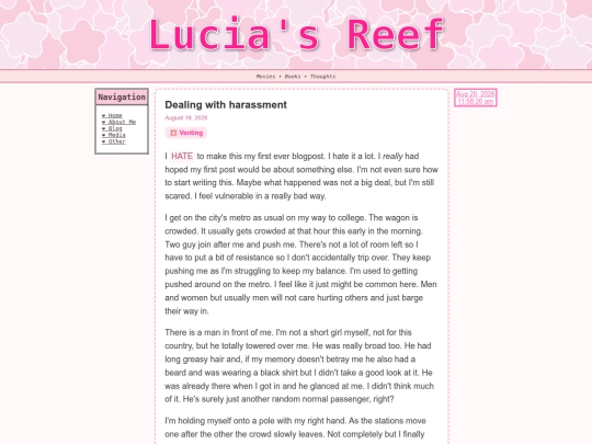 Blogposts/Harassment screenshot