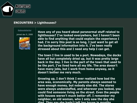 writing/agglomeration/TheLighthouse screenshot