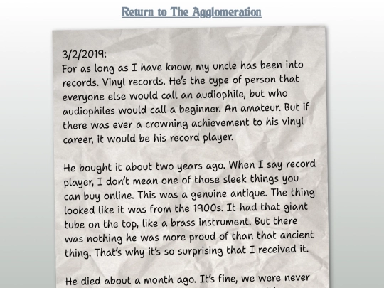 writing/agglomeration/TheWhiteRecord screenshot