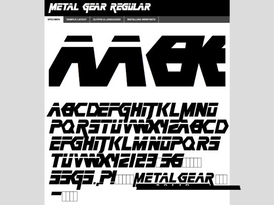 webfont/mgs1-demo screenshot