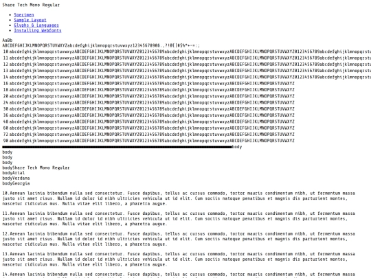 font/sharetechmono-regular-demo screenshot