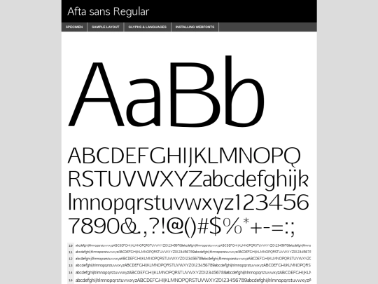 fonts/aftasansthin-regular-demo screenshot