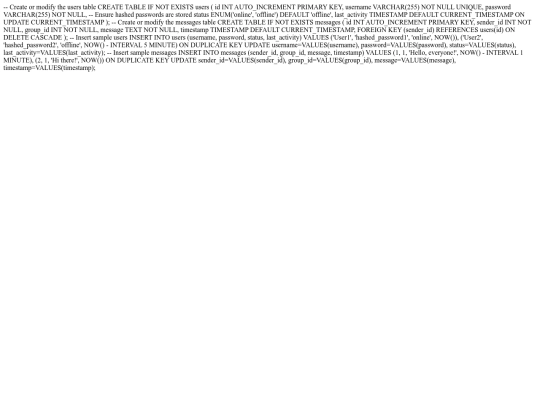 ChatroomSql screenshot