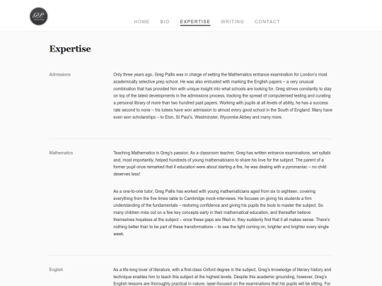 website/expertise screenshot