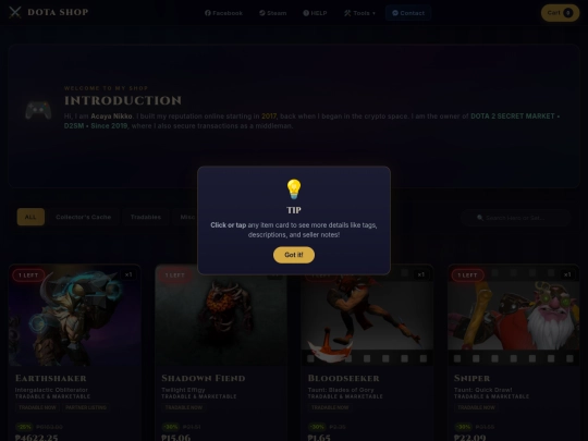 dotashop-7-15-2026 screenshot