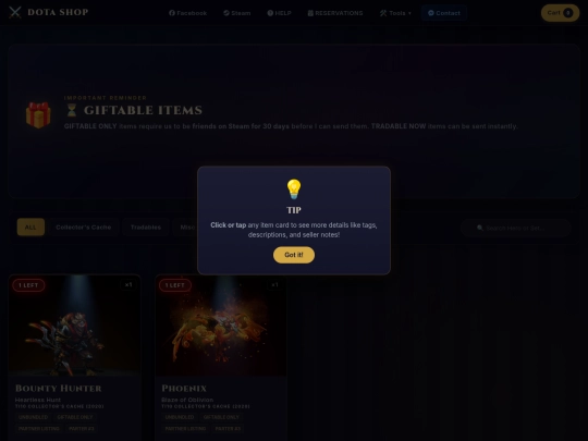 dotashop-upgrade screenshot