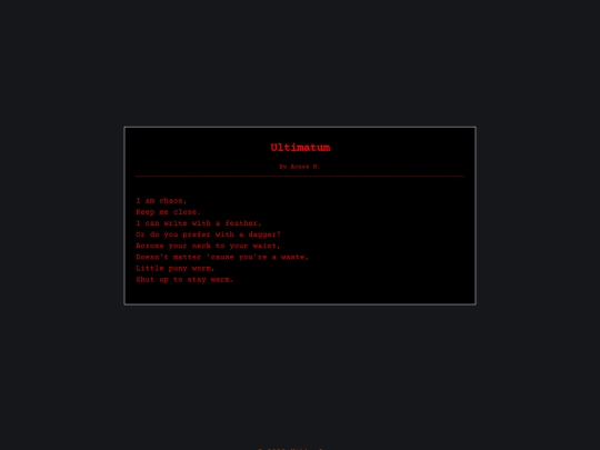 poems/ultimatum screenshot