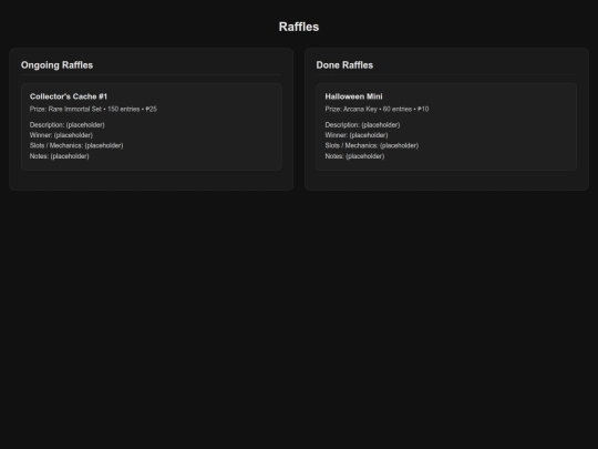 raffles screenshot