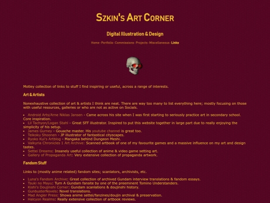 links screenshot