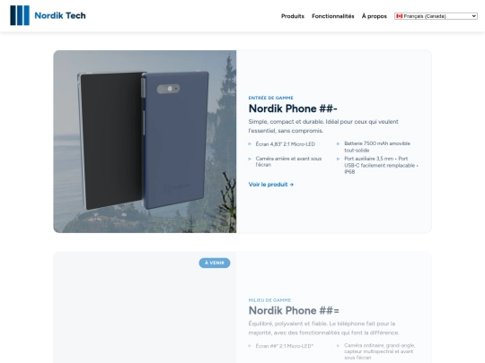 products screenshot