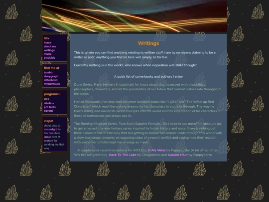 writing screenshot