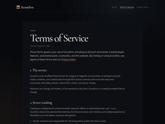 terms screenshot
