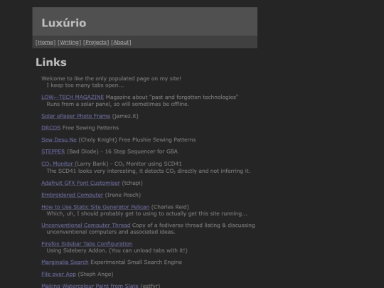links screenshot