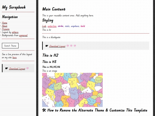 creativespages/coding/layouts/layout5/scrapbook screenshot