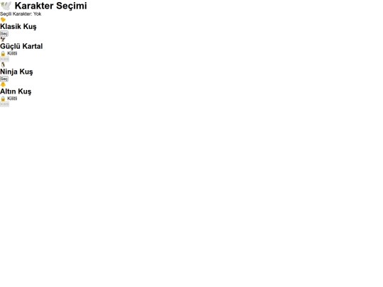 karakterler screenshot