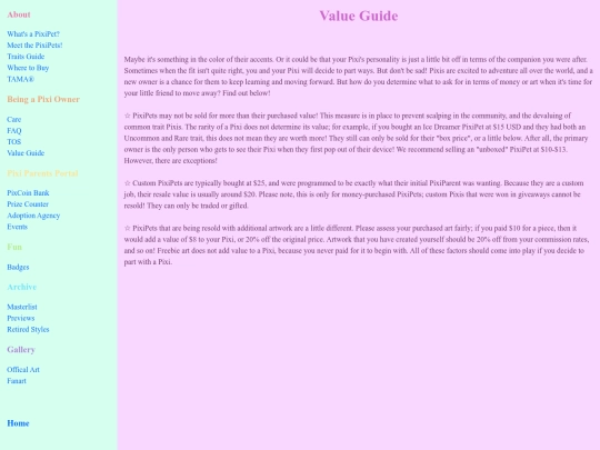 info/value_guide screenshot