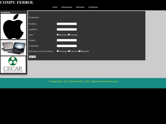 paginas/contactos screenshot