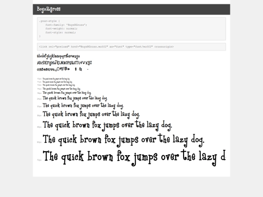 Fonts/BoyzRGross/demo screenshot