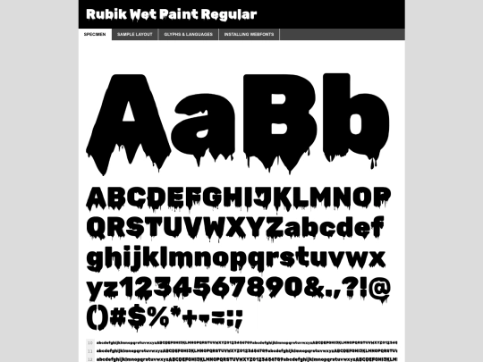 Fonts/Wet Paint Font/rubikwetpaint-regular-demo screenshot
