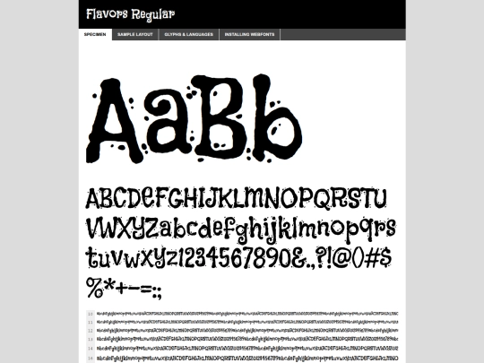 Fonts/shrine_font/flavors-regular-demo screenshot