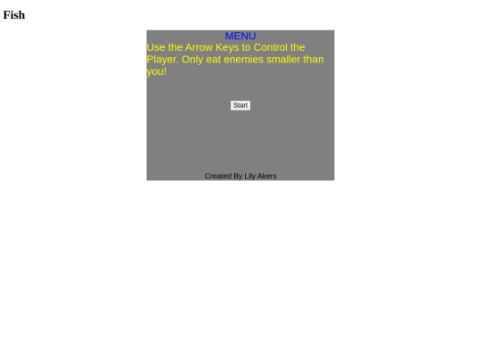 fishy menu screenshot
