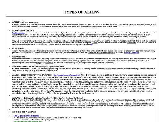 TYPES OF ALIENS screenshot