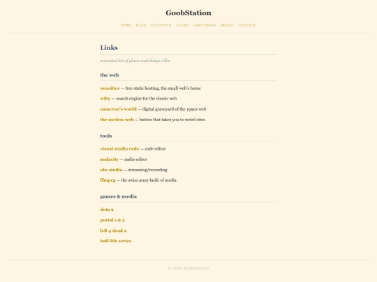 links screenshot