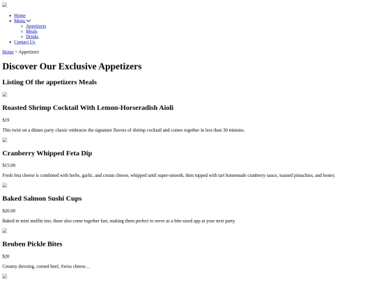 appetizers screenshot