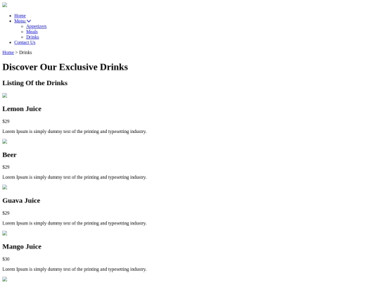drinks screenshot
