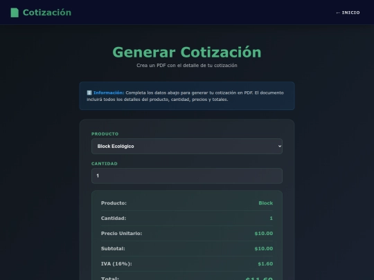 COTIZACION screenshot