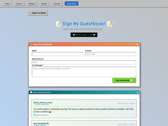 guestbook screenshot
