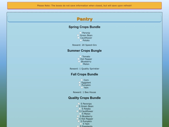 pantry screenshot